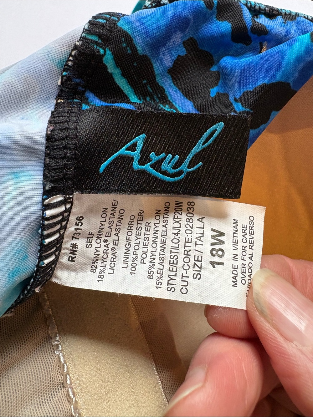 Azul Floral Ruched One-Piece Swimsuit in Teal & Blue Size 18W - Picture 4 of 7